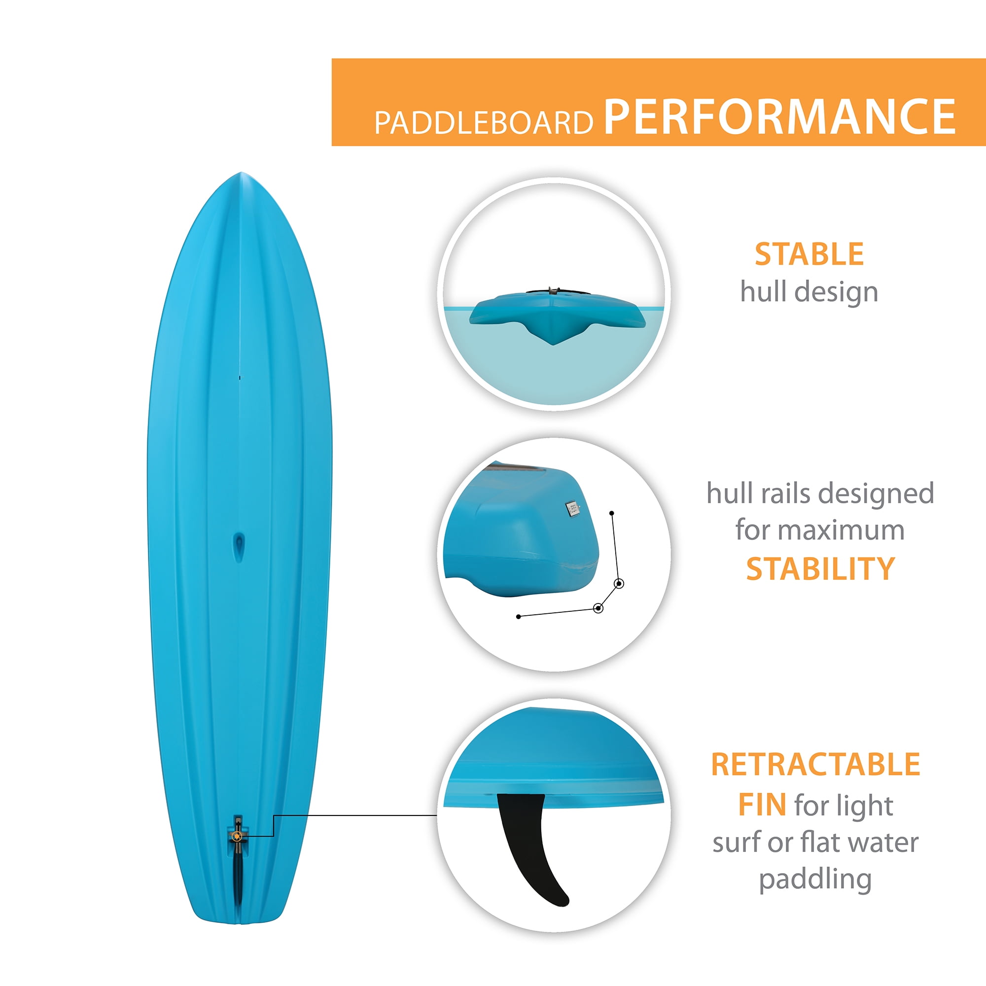 Lifetime Amped 11 ft Polyethylene Stand-Up Paddle Board with Paddle, Glacier Blue (90579)
