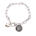 thumbnail image 1 of Punk de Nueva York muestra patrón anti - guerra Pulsera de cadena de corazón joyería encanto moda, 1 of 3