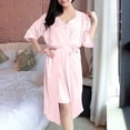 thumbnail image 2 of abtuhar Robes for Women,Women's Plus Size Hanging Neck Tassel Lace Short Skirt Erotic Sets Pink One Size, 2 of 3
