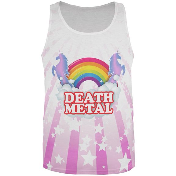 death metal rainbow all over mens tank top