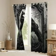 thumbnail image 2 of jejeloiu Wild Crow Black Out Curtains,Dark Style Curtains Pack of 2 (42x63 Each),Black Raven Bedroom Curtains For Men Women,Ultra Soft Home Decor, 2 of 5