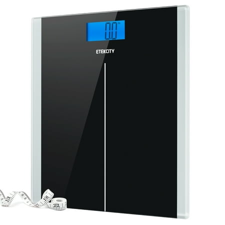 Etekcity Digital Body Weight Bathroom Scale with Step-On Technology, 400 Pounds, Body Tape Measure Included, Elegant