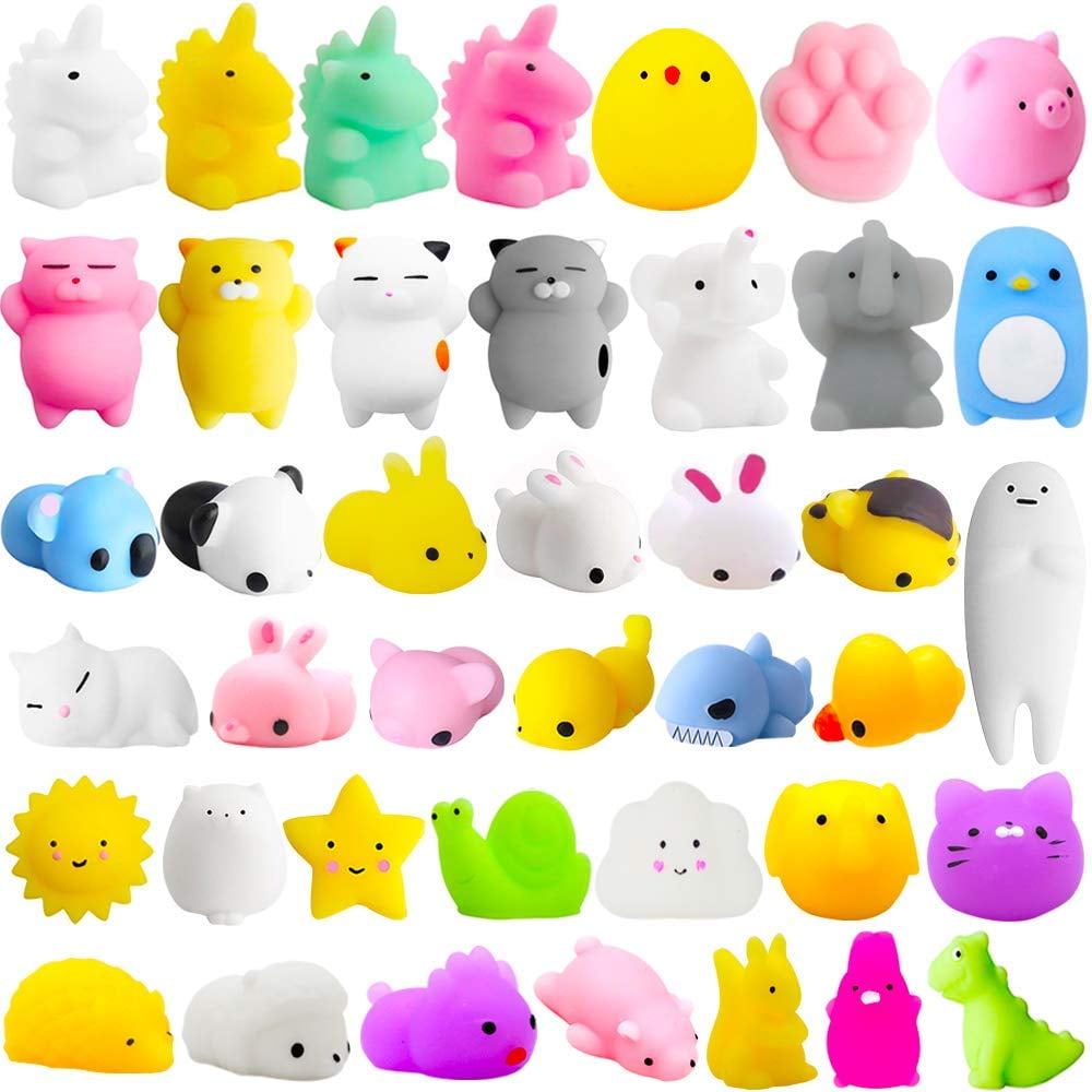 NEW 1" Animal Squisheez Squishy Squishies Fully Painted Set Lot of 6 Party Favor 