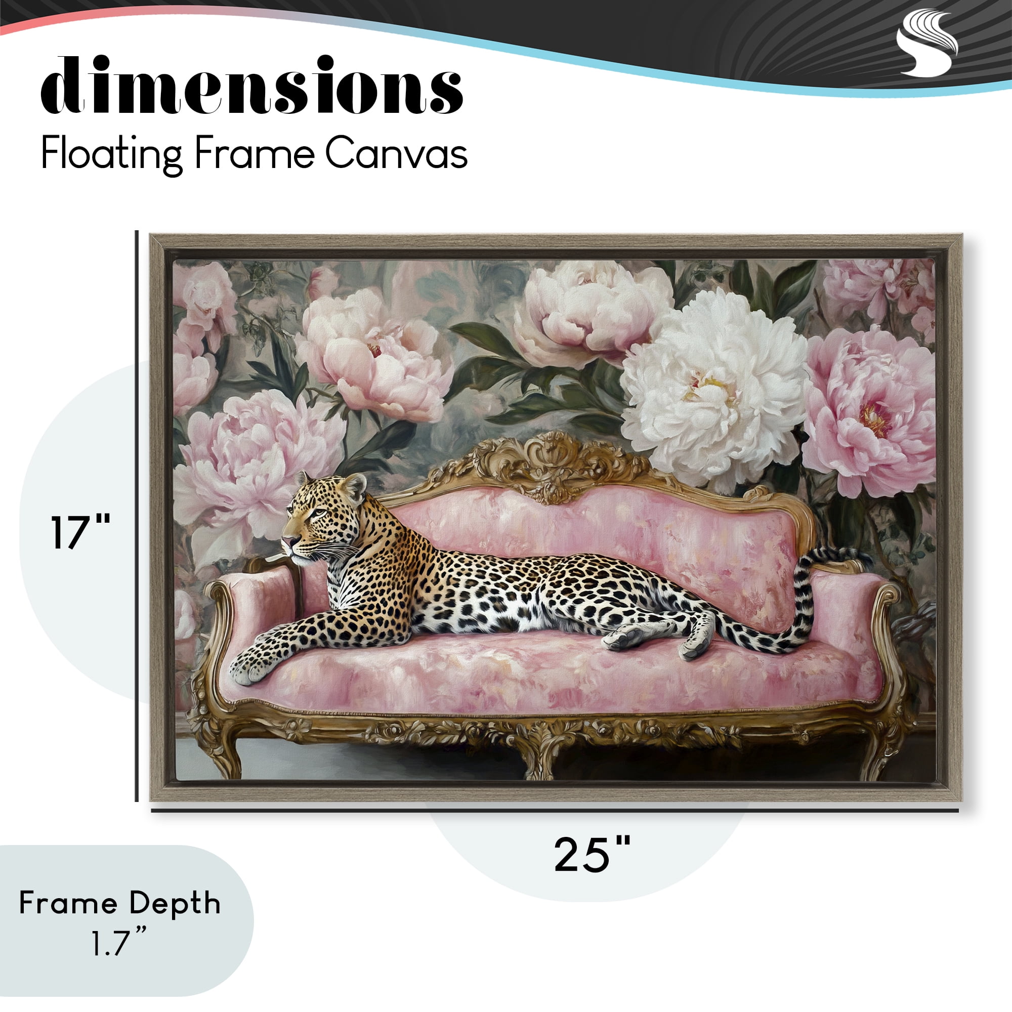 Stupell Industries Where The Leopard Dreams Brown Framed Floater Canvas Wall Art, design by Tina LeCour