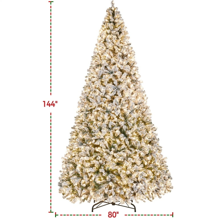 Alden Design 12ft Pre-Lit Fir Artificial Christmas Tree with