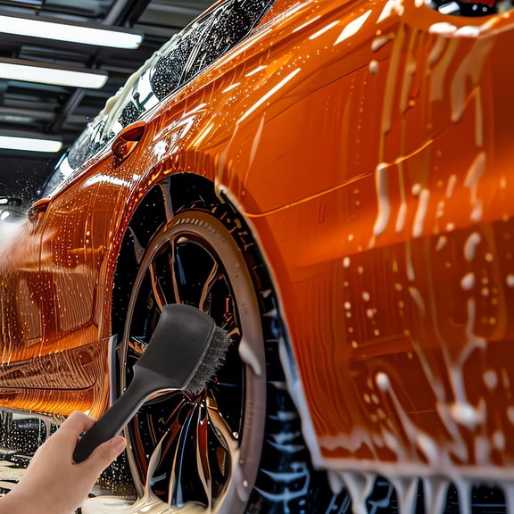 LEORX Multipurpose Car Cleaning Brush with Sturdy PP Bristles for Wheels Carpets and Floor Mats