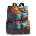 thumbnail image 1 of Balery Colorful Travel Luggage Gear Mochila de Cuero para Mujeres, Gran Capacidad, Bolsa de Viaje Multifuncional, Mochila de Cuero y Bolsa de Hombro para Mujeres, 1 of 4