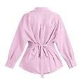 thumbnail image 6 of Odbmxy Shirts for Women Collared Striped Long Sleeve Fall Regular Casual Tie Back Vacation Womens Blouses Button Down, 6 of 9