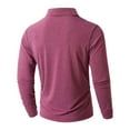 thumbnail image 4 of Fnnxeal Mens Polo Shirts Casual Collar Fall Winter Long Sleeve Breathable Hot Pink Polo Shirts for Men Size M, 4 of 8