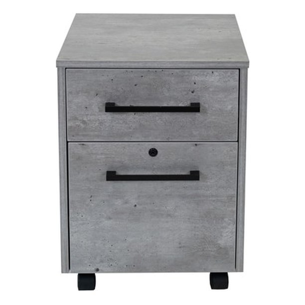 Modern Two Drawer Wood Laminate File Fully Assembled Concrete