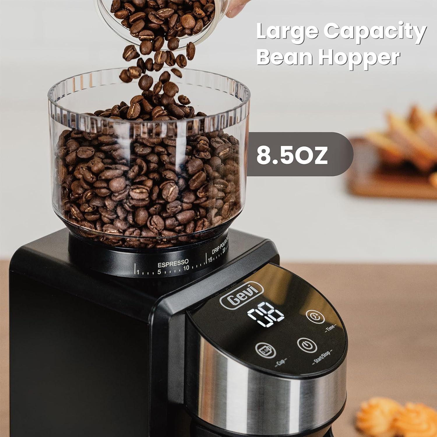 Electric Coffee Grinder with 35 Grind Settings for Espresso and Drip, Burr Mill for Home Use