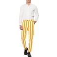 thumbnail image 2 of Pantalones de vestir ajustados a rayas para hombre Inspire Chic, color bloque, 30 amarillo y blanco, 2 of 5
