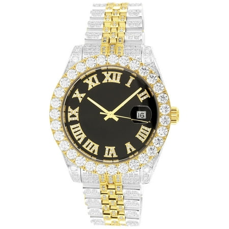 Men's Two Tone Gold 40mm Presidential Iced Out Jubilee Band (Best 40mm Mens Watches)