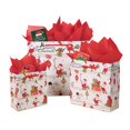 thumbnail image 1 of Bolsas de regalo SHIPKEY, paquete de 12 unidades, Papá Noel con papel de seda, 1 of 8