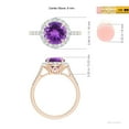 thumbnail image 5 of ANGARA Natural Round 1.7 ct Amethyst Engagement Ring with Diamond Halo in 14K Rose Gold for Women (Size-8mm) | February Birthstone, Anniversary, Jewelry Gift for Women | Natural Amethyst Ring, 5 of 10