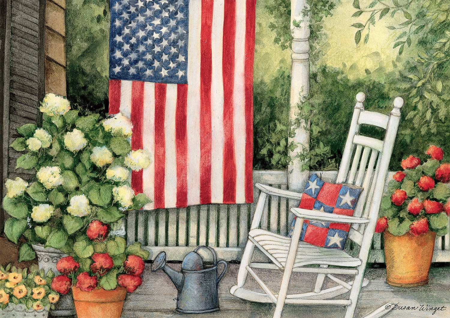 Buffalo Games 500-Piece Susan Winget Front Porch Flag Jigsaw Puzzle