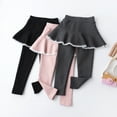 thumbnail image 3 of Girls Leggings with Skirt High Waisted Cotton Ruffle Skirt with Built in Leggings Pants for Infant Toddler Kids 1-9 Years, 3 of 9