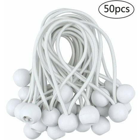 50 Piezas Tensor de Bola Elástico, Tensor de Lona de Gazebo, Camping, Cuerda de Tienda, Arnés de Extensión de Cortina, 10 cm zOCzhh3Tri
