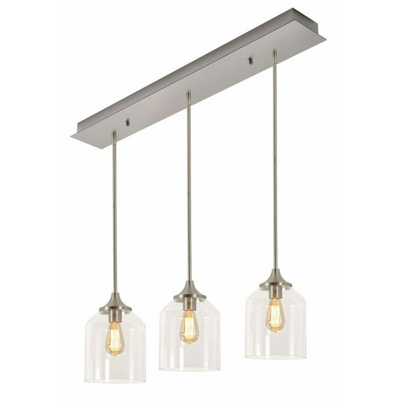 AFX  William 3 Light Linear Pendant - Medium Base 120V Satin Nickel