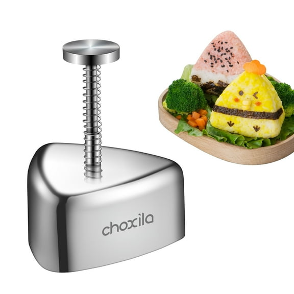 Choxila Onigiri Mold, Stainless Steel Rice Ball Mold Cake Triangle for Kids Home DIY Dishwasher Safe