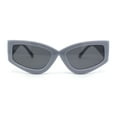 thumbnail image 2 of Womens Thick Temple Retro Cat Eye Plastic Diva Fashion Sunglasses Grey - Black, 2 of 4