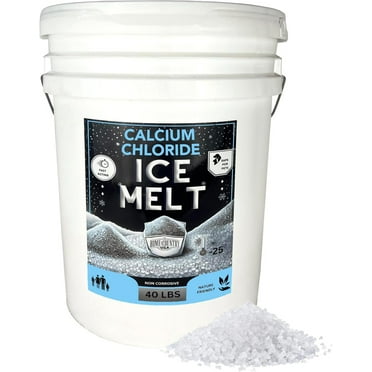 40 lb Pail - Calcium Chloride Pellets for Ice Melt - Fast-Acting  Safe on Surfaces - Ideal for Driveways, Sidewalks, and Entryways