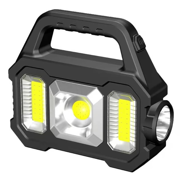 SET DE 2 LÁMPARAS LED COB RECARGABLES CON 6 MODOS PANEL SOLAR CARGADOR.