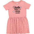 thumbnail image 3 of Inktastic Hello 1st Grade with Hearts and School Supplies Girls Toddler Dress, 3 of 5