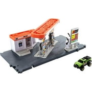Matchbox Action Drivers Fuel Station Playset with 1:64 Scale Toy Car & Moving Features