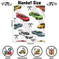 thumbnail image 2 of Racing Car Blanket for Boys, Soft Race Sport Car Theme Flannel Blanket for Nursery Baby Crib, Cozy Multicolor Cars Fuzzy Throw Blanket with Race Checkered Flag for Newborn Toddler Gift, In(40"x50"), 2 of 9
