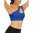 thumbnail image 2 of SHCKE Women Sexy One Shoulder Cut Out Sports Bra Workout Tops Yoga Activewear Medium Support for Gym Fitness, 2 of 6
