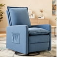 thumbnail image 4 of Techmilly Recliner Chair,Nursery Glider for Living Room, Upholstered Swivel Glider, Linen Blue, 4 of 11