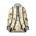 thumbnail image 3 of Sunflower and Bee White Pattern Backpack for School, Cute School Bag with Adjustable Shoulder Straps and Padded Back, 15.3"x11"x7.1", 3 of 5