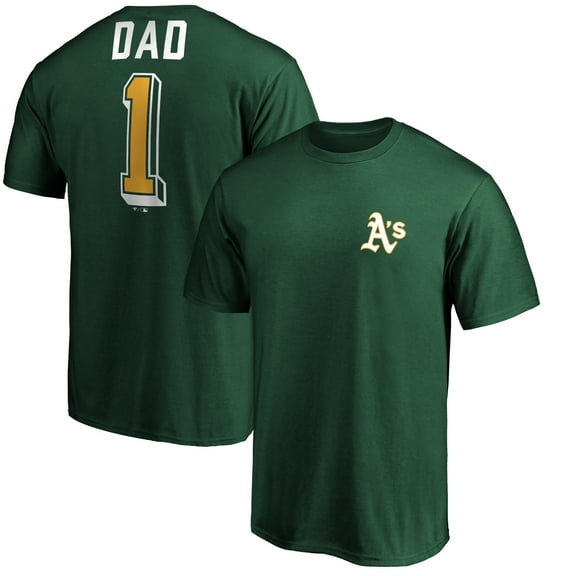 Men's Green Athletics Number One Dad T-Shirt