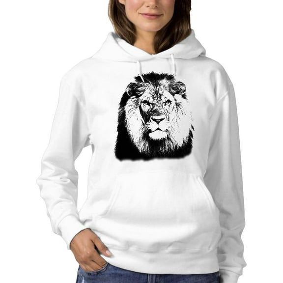 Lion Portrait Hoodie Women -SPIdeals Designs, Female Medium