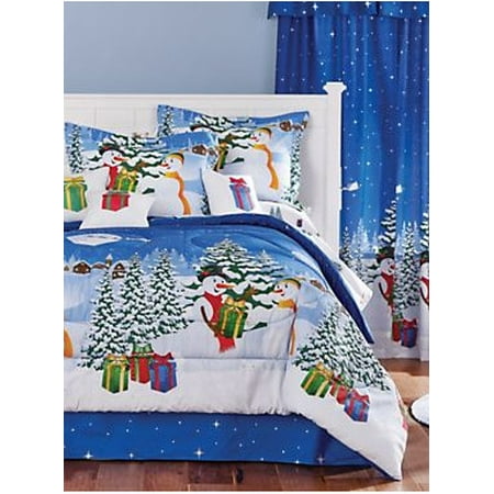 Christmas Themed Frosty The Snowman Full Size Comforter Set (8 Piece Bed In A Bag) - Walmart.com