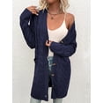 thumbnail image 3 of LAICAIW Cardigan Femme Manches Longues Tricot Torsadé Ouvert Ample avec Poche, 3 of 5