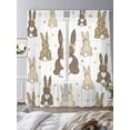 thumbnail image 2 of Brown Love Heart Bunny Sheer Curtains for Living Room Bedroom Polka Dot Rabbits Farmhouse Sheer Curtains 108 Inch Long 2 Panels Set Light Filtering Curtain Window Treatments Drapes for Dining Room, 2 of 6