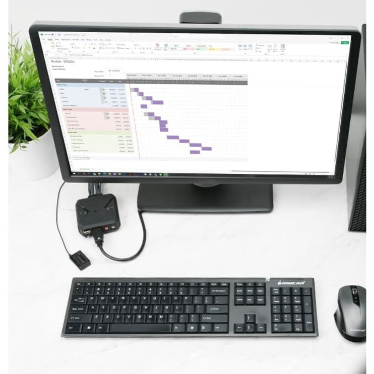 IOGEAR 2-Port 4K KVM Switch with HDMI, USB and Audio Connections - GCS92HU