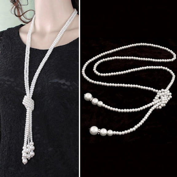 Fashion Multilayer White Simulated Pearl Crystal Pendant Choker Elegant Female Clavicle Necklace for Woman