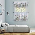 thumbnail image 5 of Spring Floral Kitchen Curtains Sets for Windows 24 Inch Length, Blue Plaid Botanical Flowers Butterfly Rod Pocket Window Treatments Tier Curtains and Valances Set for Bedroom/Bathroom, 5 of 8