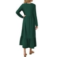 thumbnail image 4 of Mengpipi Women’s Fall Dress Casual Long Sleeve Crew Neck Dress Tiered Maxi Swing Dress with Pockets, 4 of 5