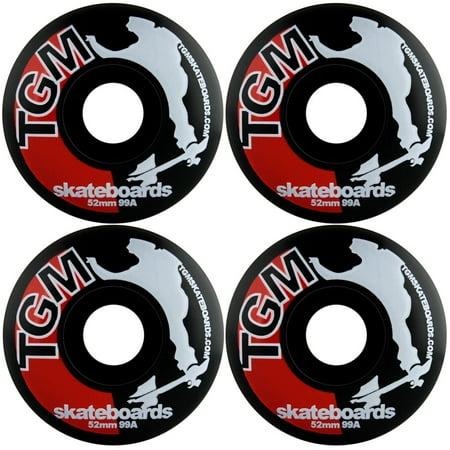Skateboard WHEELS 52mm Black TGM LOGO