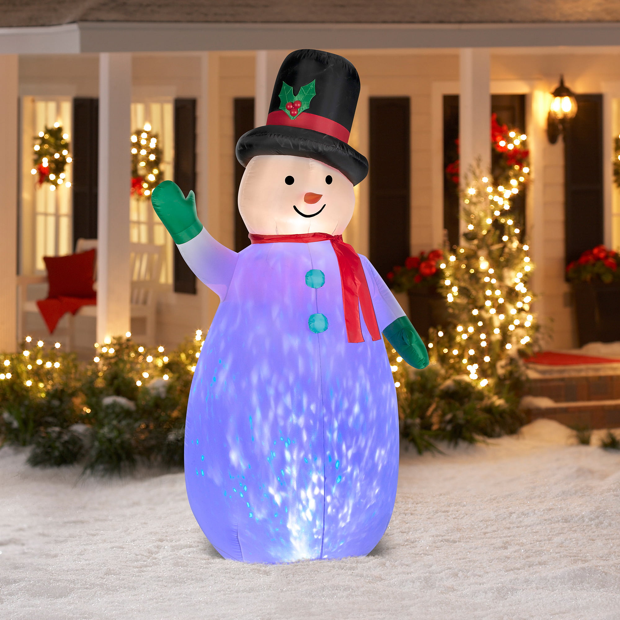 snowman christmas tree light and sound show