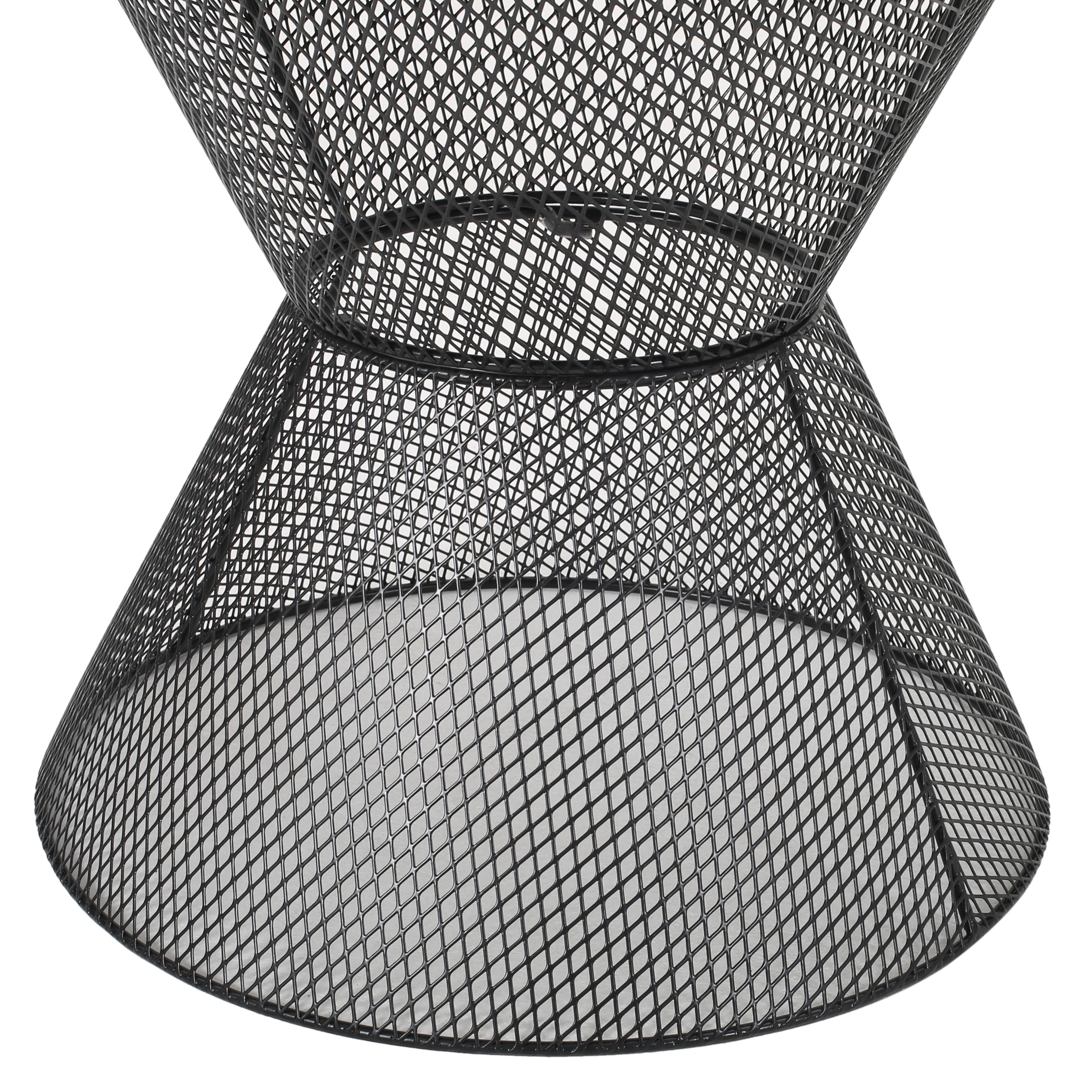 Saralee Outdoor Modern Iron Side Table, Matte Black