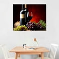 thumbnail image 2 of ONETECH  Romantic Wine Canvas Wall Art, Casks Wine Grapes Picture Painting Still Life Artwork Print for Dining Room Kitchen Decor, 2 of 4