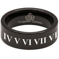 thumbnail image 5 of Roman Numerals Tungsten Carbide Ring, 5 of 9