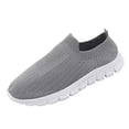 thumbnail image 2 of Domzle Walking Shoes Women Slip on Sneaker Non Slip Work Arch Support Tennis Plantar Fasciitis Orthopedic Breathable Mesh Comfortable Ladies Nursing Gray 37, 2 of 8