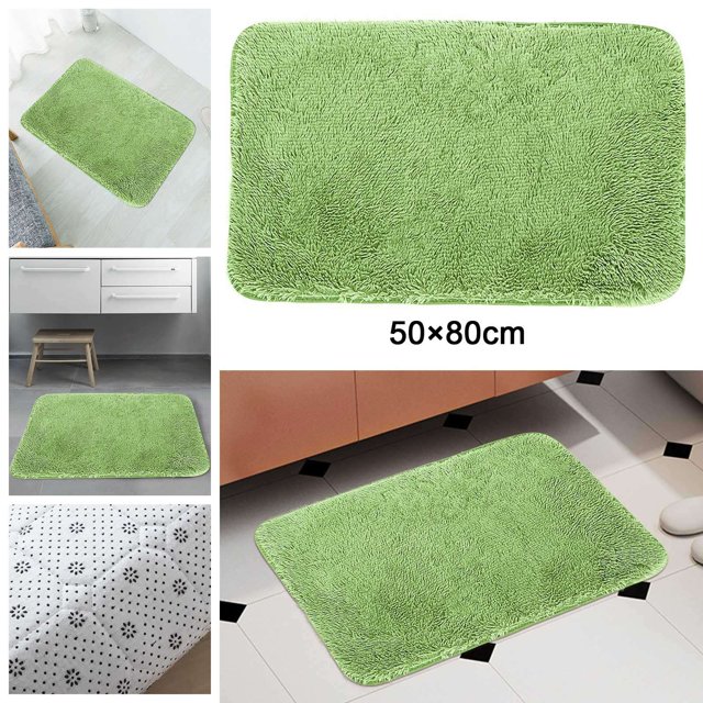 Hearthoom Area Rug - Long Pile Checkered Floor Mat, Non Slip Indoor Outdoor Rug for Bathroom Kitchen, Long Pile Area Rug Decor