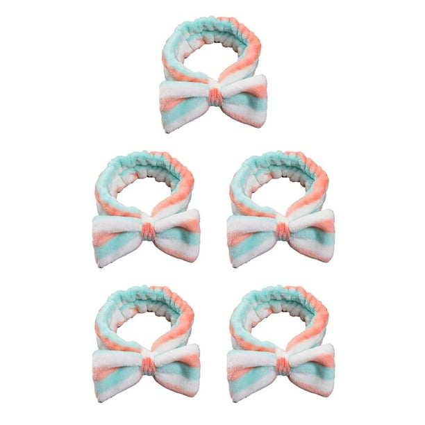 Qarigey Diademas Lazo Nudo Estiramiento Anudado ancho Envoltura Accesorios para el cabello Diadema para de cara Maquillaje Yoga Verde rosa raya Type2 NO2 Qarigey CBP387202